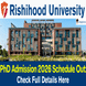 Rishihood University PhD Admission 2026 Schedule Out; Apply from January 27